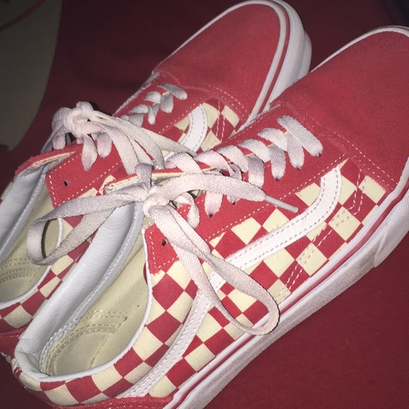 Vans Shoes Red And White Checkered Old Skool Poshmark